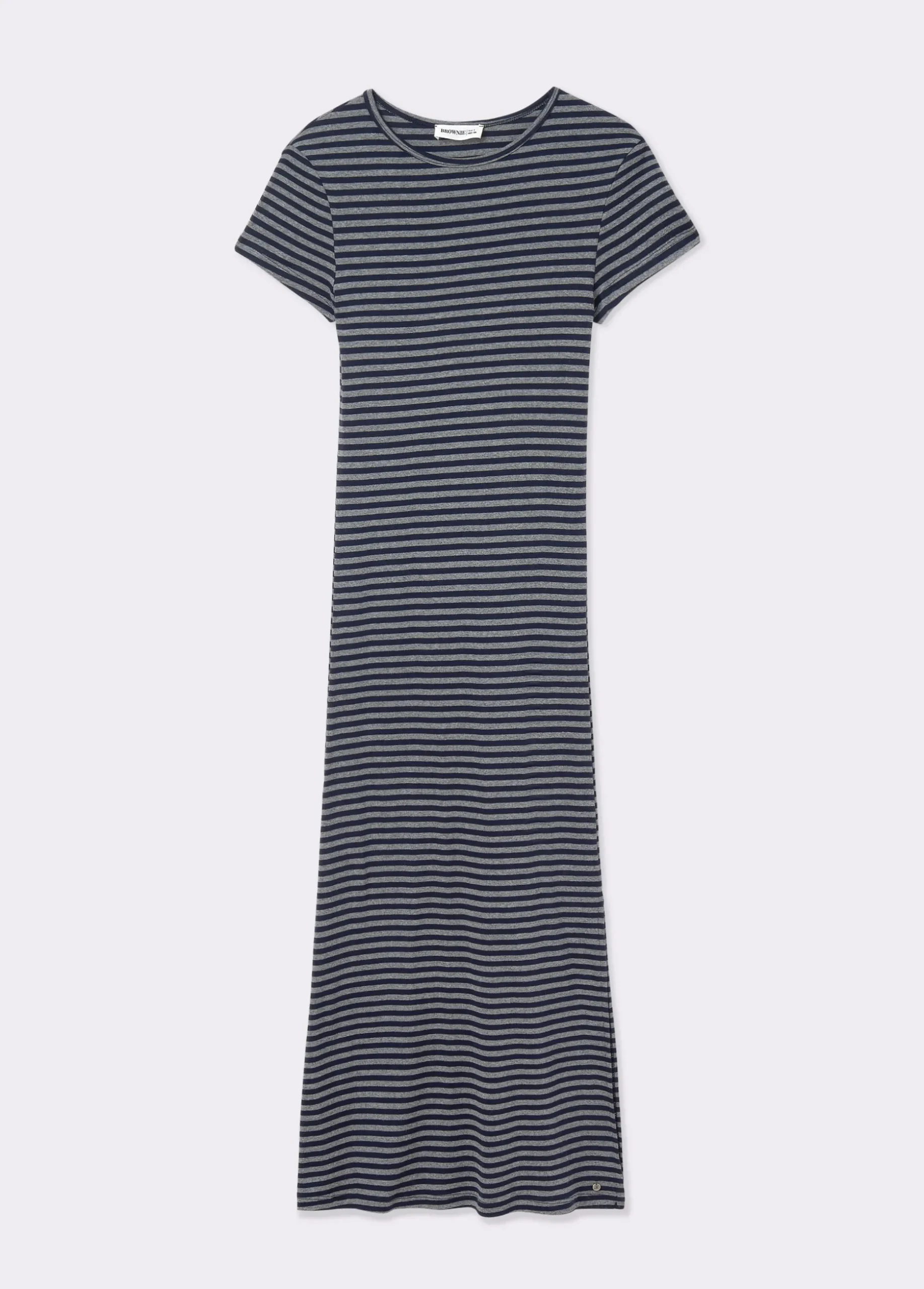 Vestido largo rayas manga corta