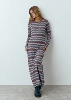 Vestido raya hilo metalizado