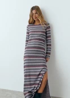 Vestido raya hilo metalizado