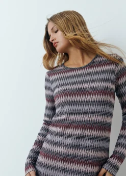 Vestido raya hilo metalizado