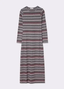 Vestido raya hilo metalizado