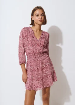 Vestido smock estampado